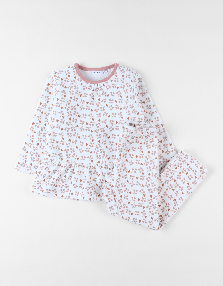 Pyjama en velours côtelé écru