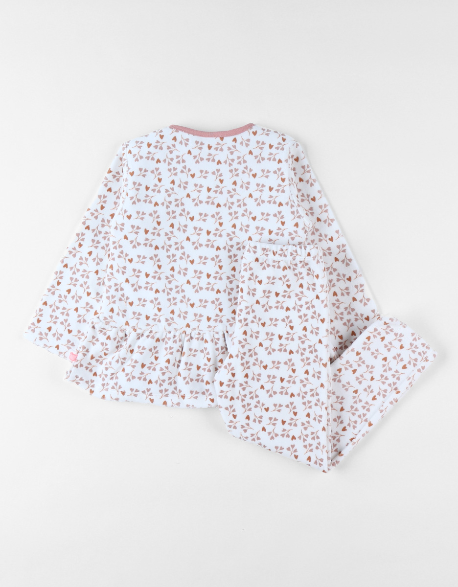 Corduroy velvet off-white pyjamas