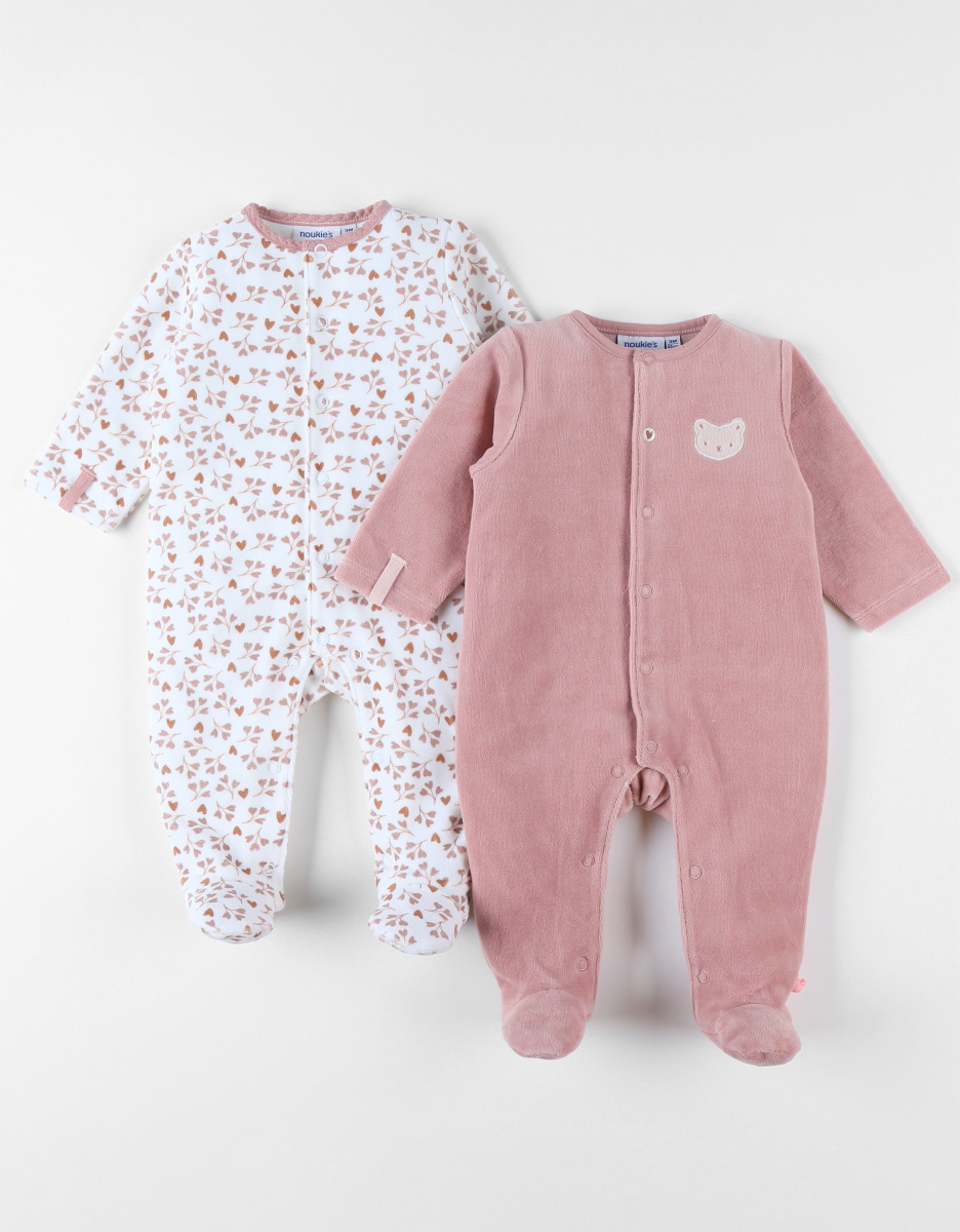 Set van 2 Baby Pyjamas, Fluweel