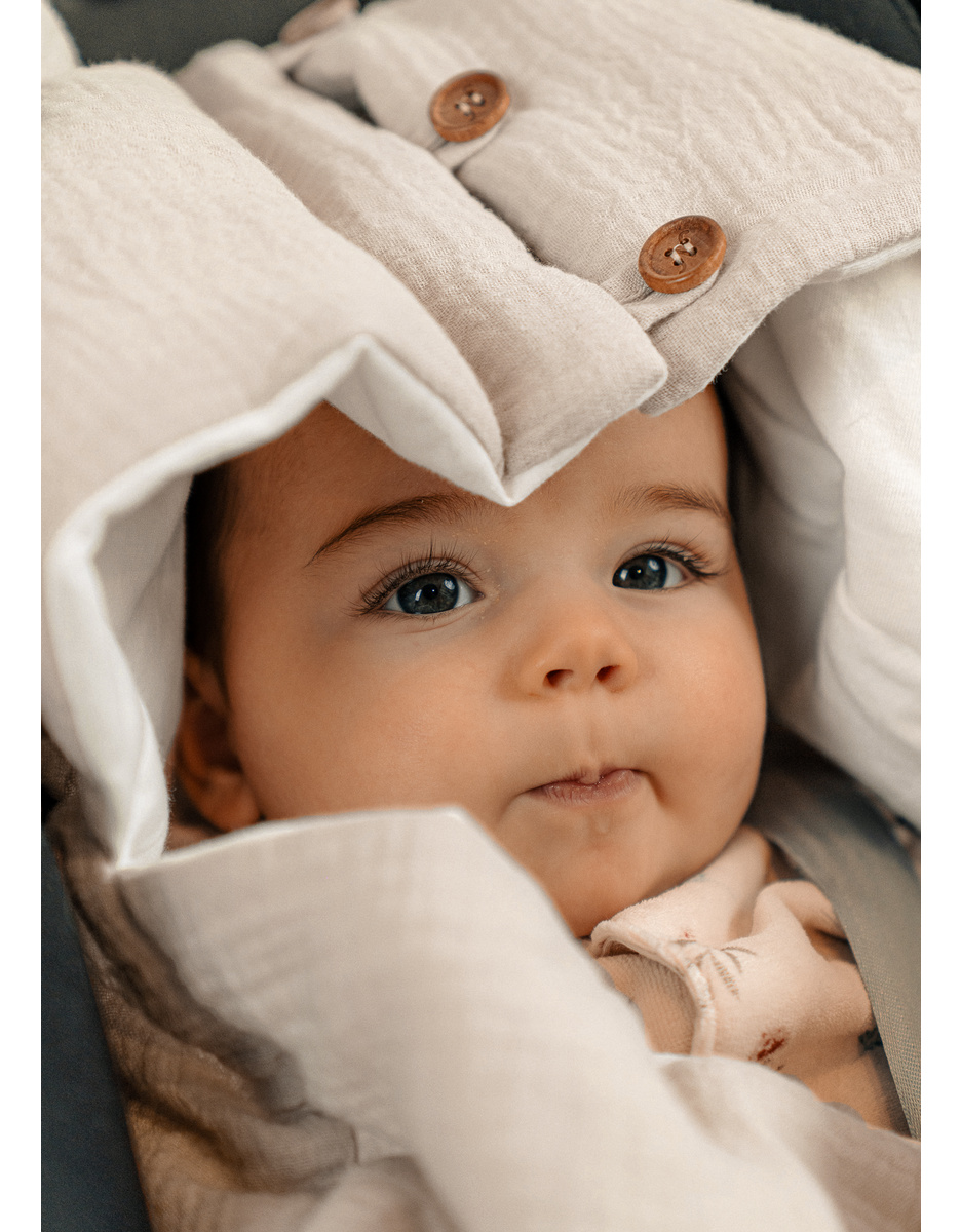 Footmuff, organic cotton muslin