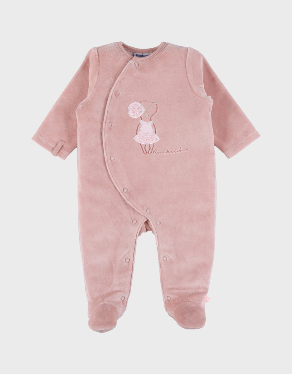 Baby pyjama, geborduurd velours