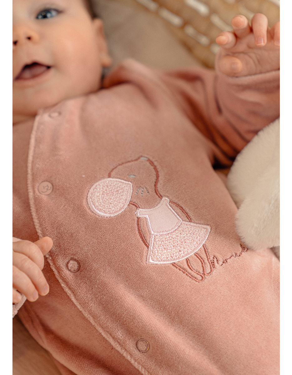 Baby pyjama, geborduurd velours