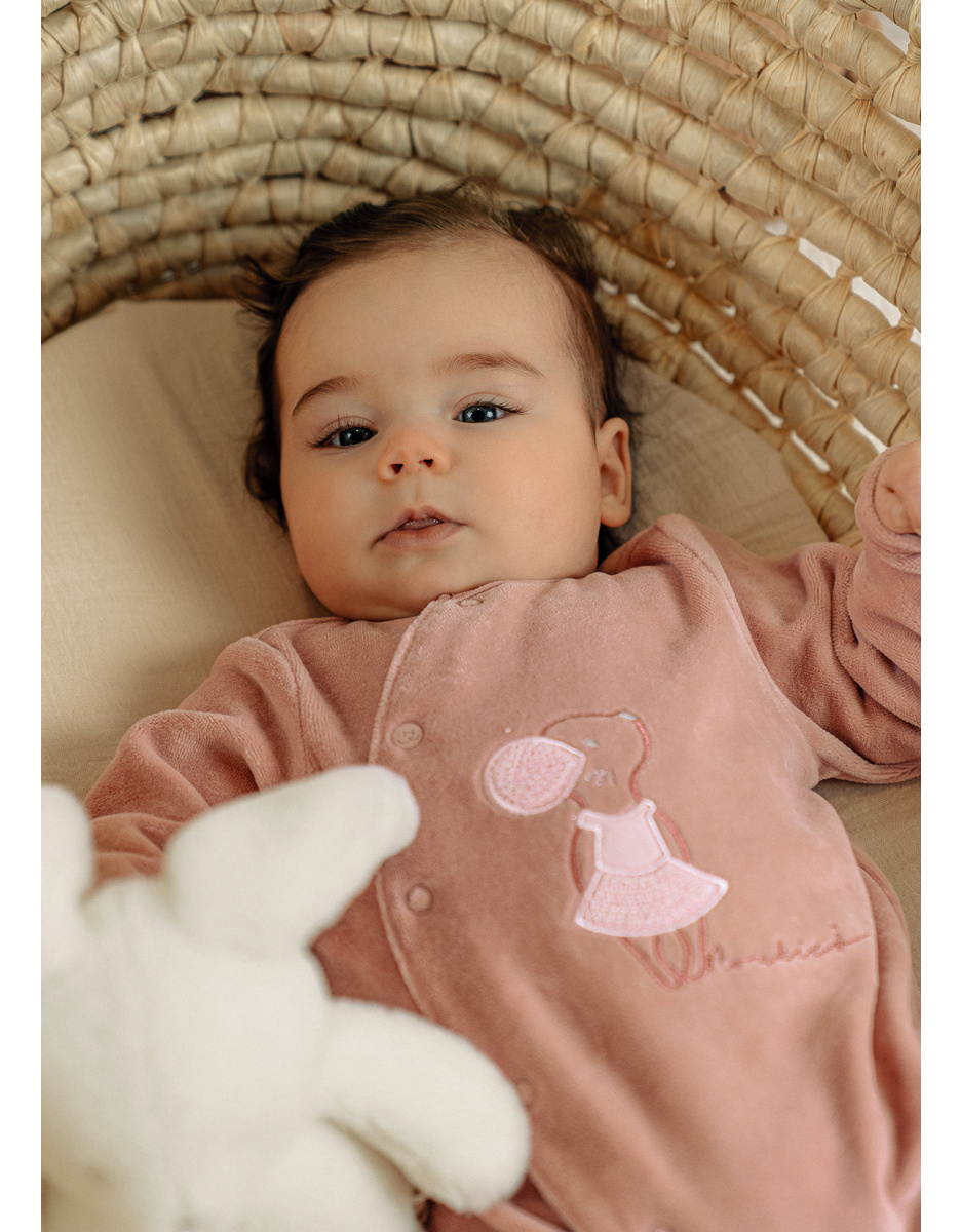 Baby pyjama, geborduurd velours
