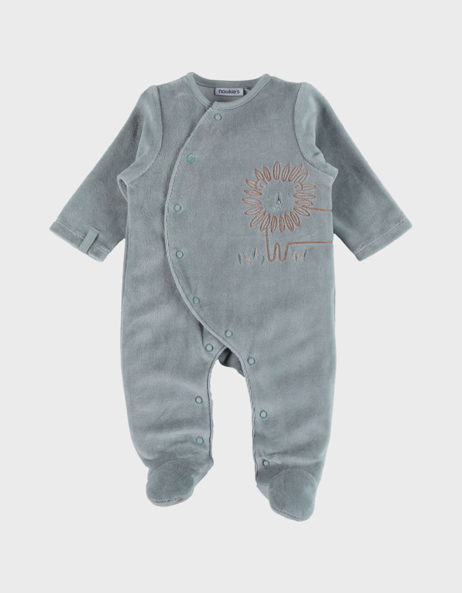 Baby pyjamas, embroidered velour