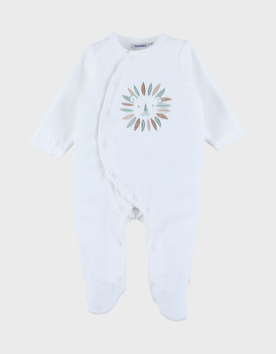 Baby pyjamas, embroidered velour