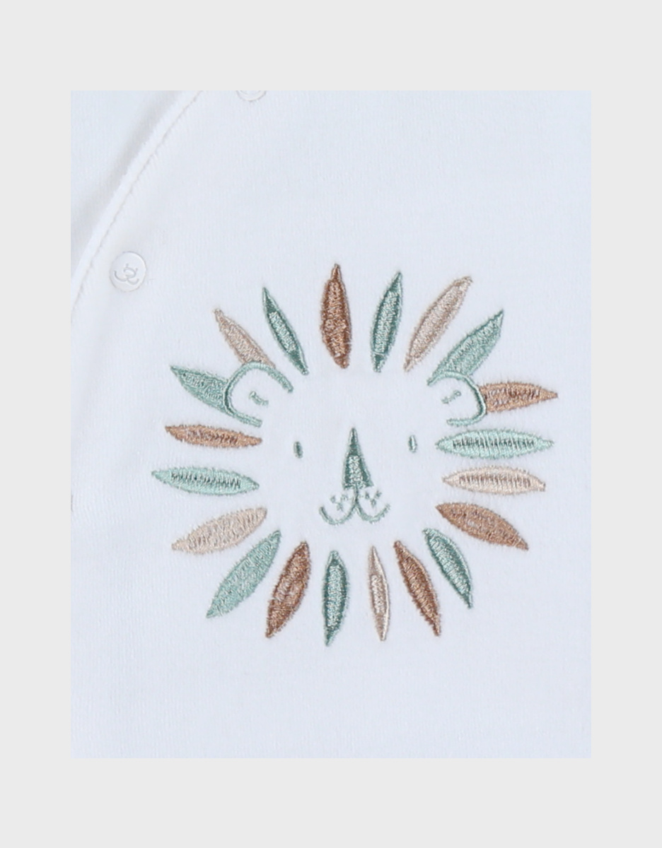 Baby pyjamas, embroidered velour