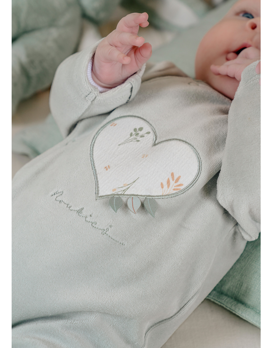Baby pyjamas, embroidered velour