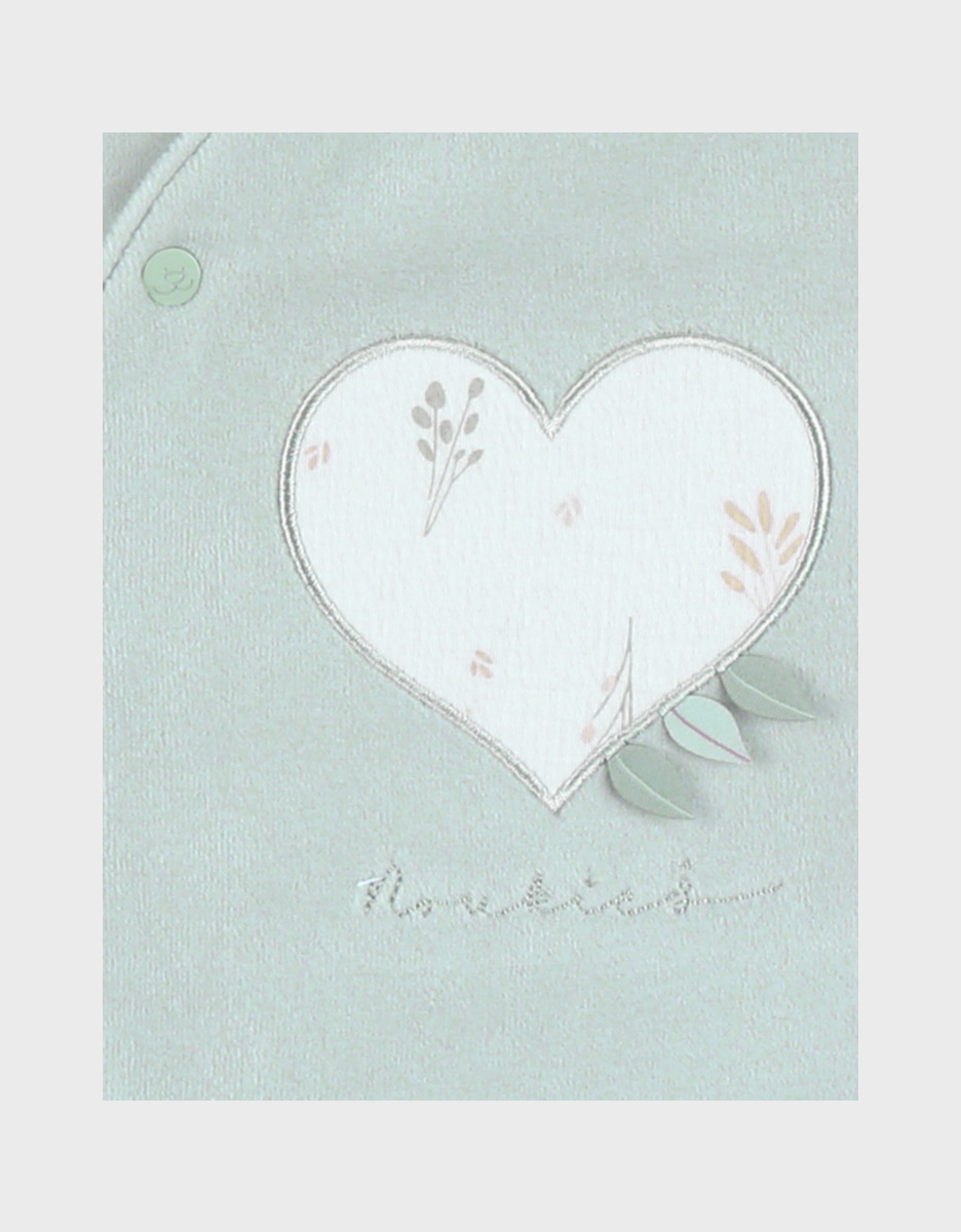 Baby pyjamas, embroidered velour