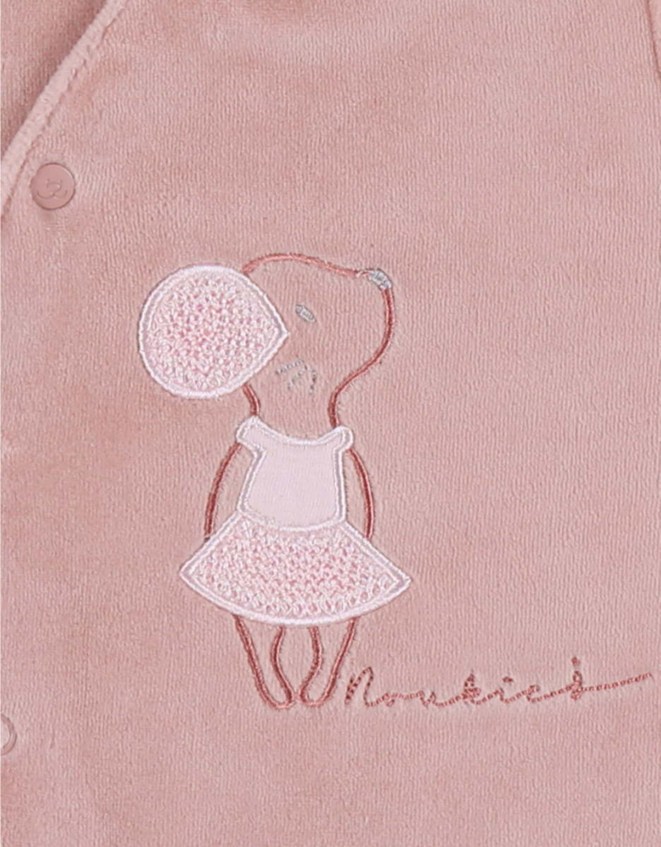 Baby pyjamas, embroidered velour