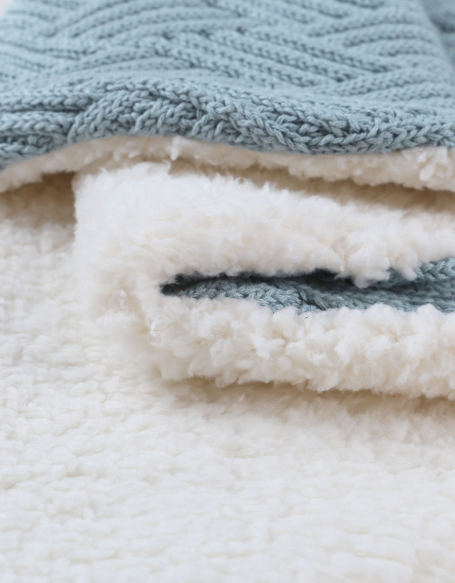 Blanket 75x100cm, Organic Cotton/Sherpa