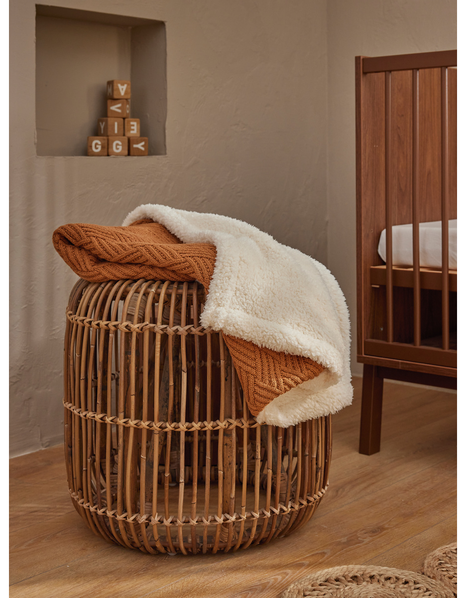 Blanket 75x100cm, Organic Cotton/Sherpa