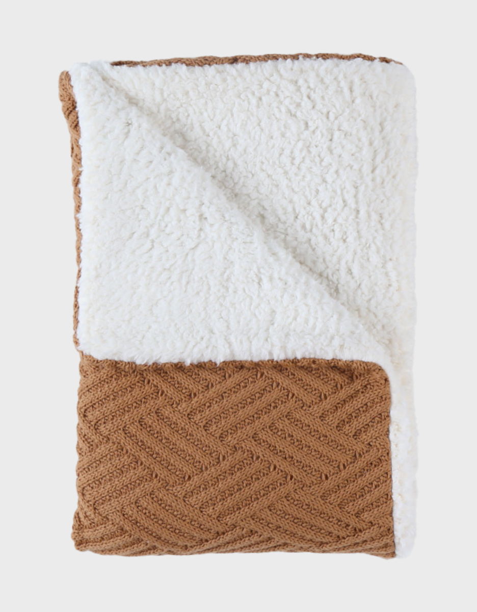 Blanket 75x100cm, Organic Cotton/Sherpa