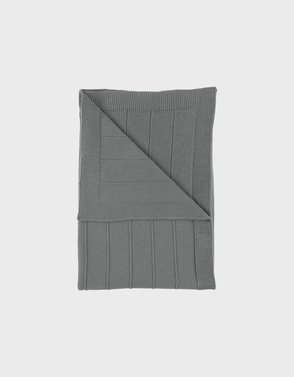 Couverture en tricot bio kaki 75x100 cm