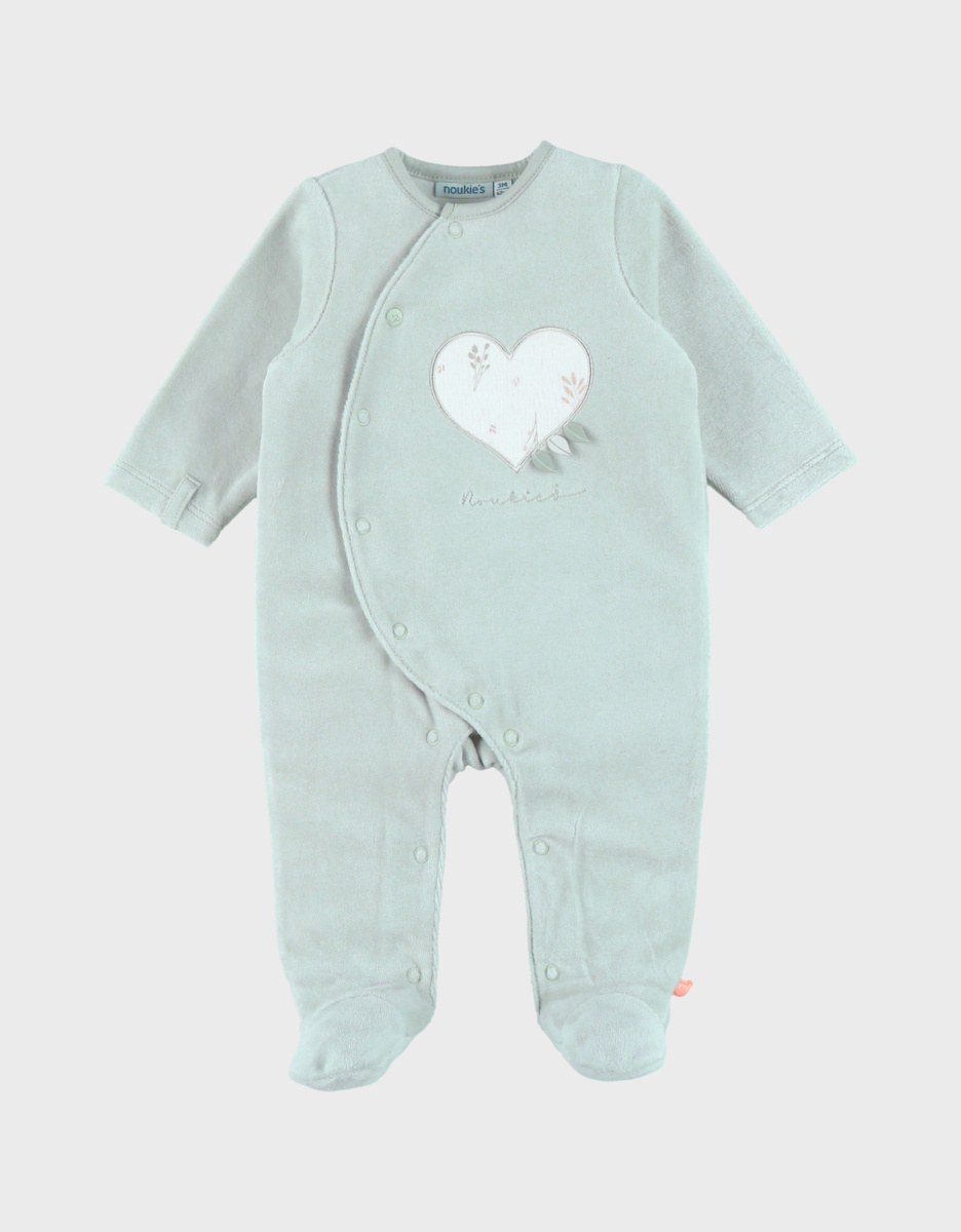 Pyjama bébé, velours brodé