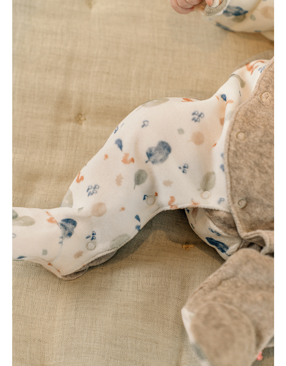 Pyjama bébé, velours imprimé