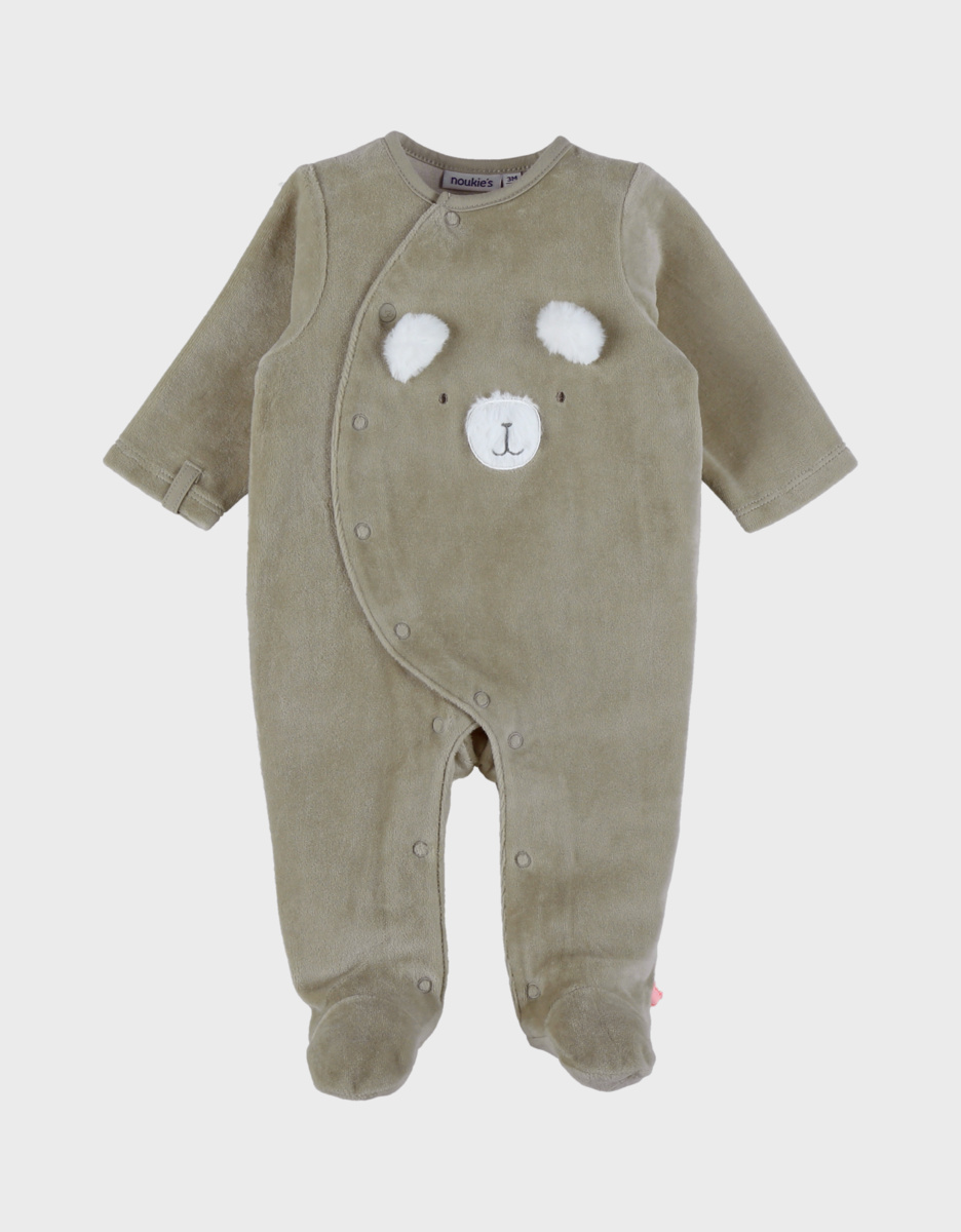 Pyjama bébé, velours brodé