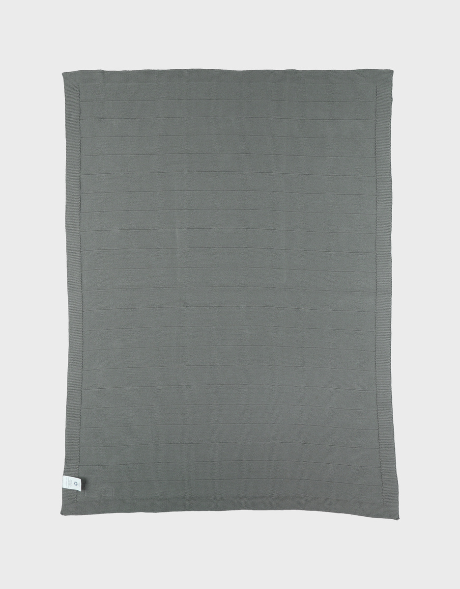 Kaki gebreide deken van BIO-katoen 75x100 cm
