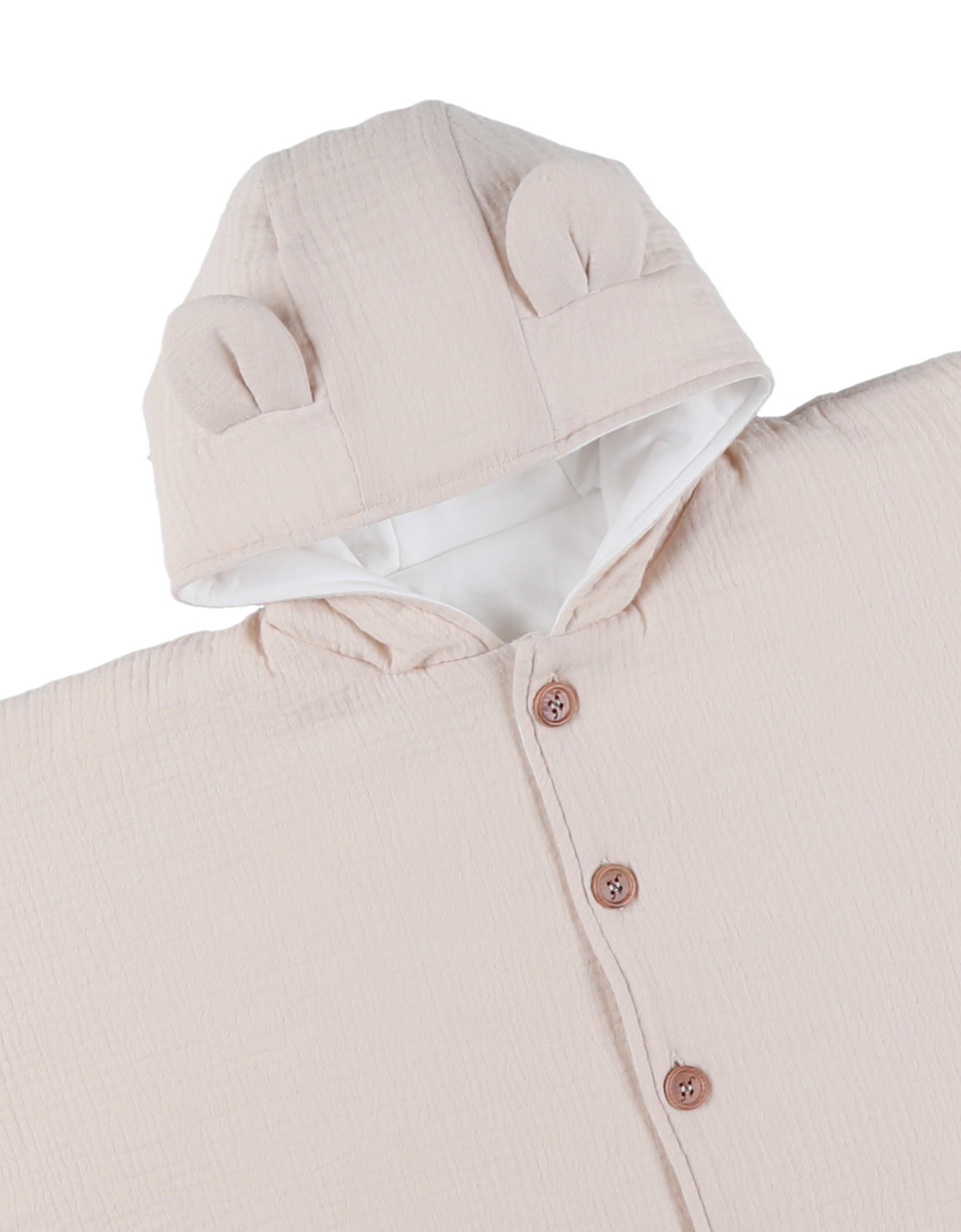 Poncho bébé, mousseline de coton bio