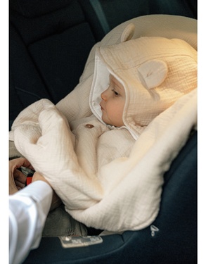Poncho bébé, mousseline de coton bio