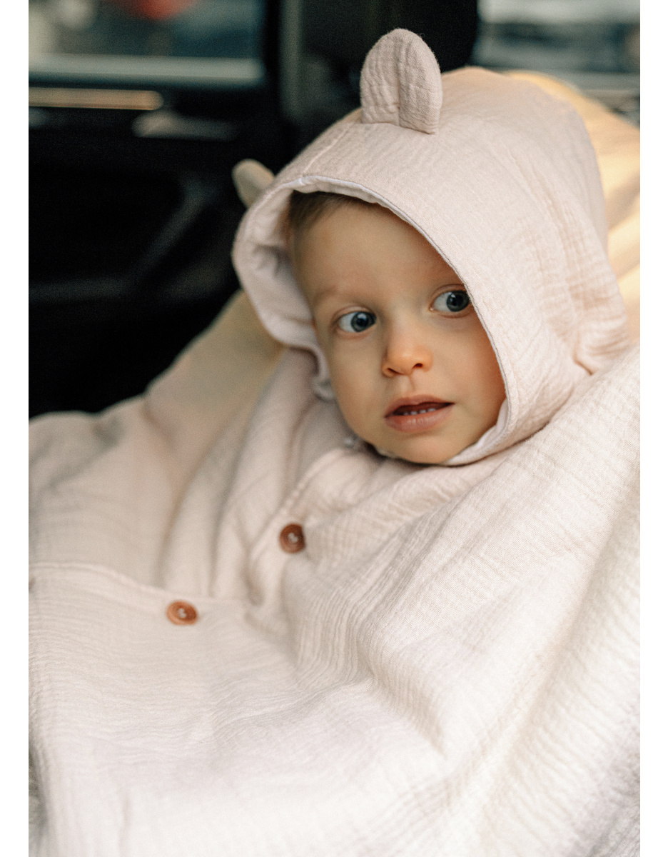 Baby poncho, bio katoenen mousseline