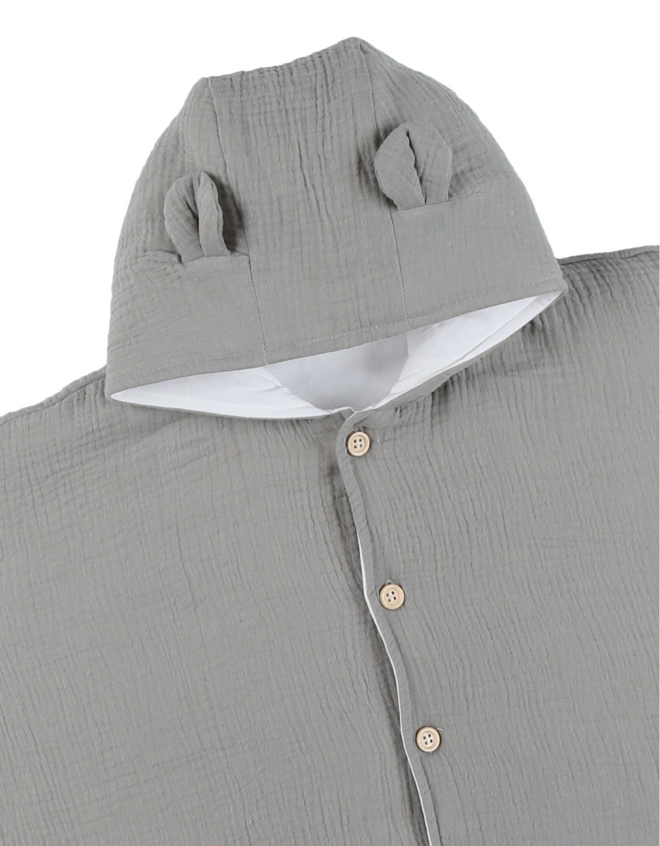 Poncho bébé, mousseline de coton bio