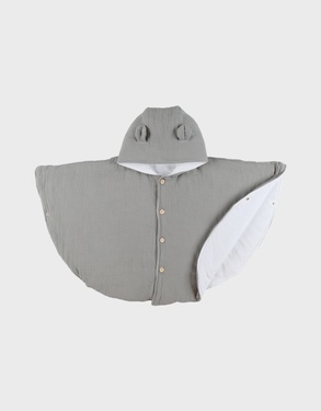 Poncho bébé, mousseline de coton bio