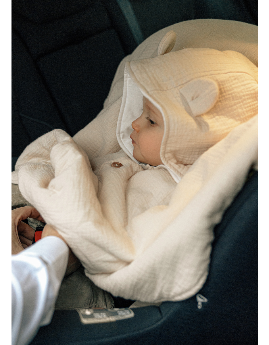 Baby poncho, organic cotton muslin