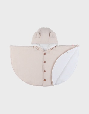 Baby poncho, organic cotton muslin