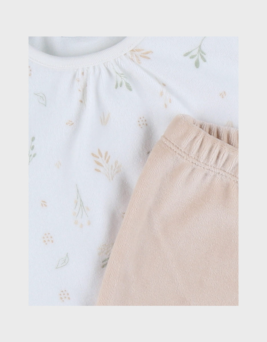 Pyjama bébé, velours imprimé