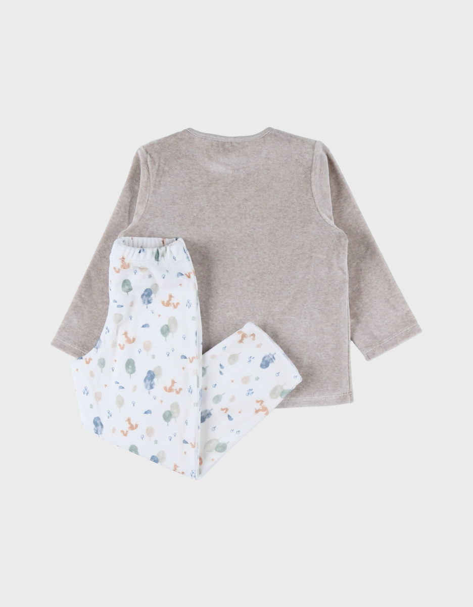 Pyjama bébé, velours imprimé