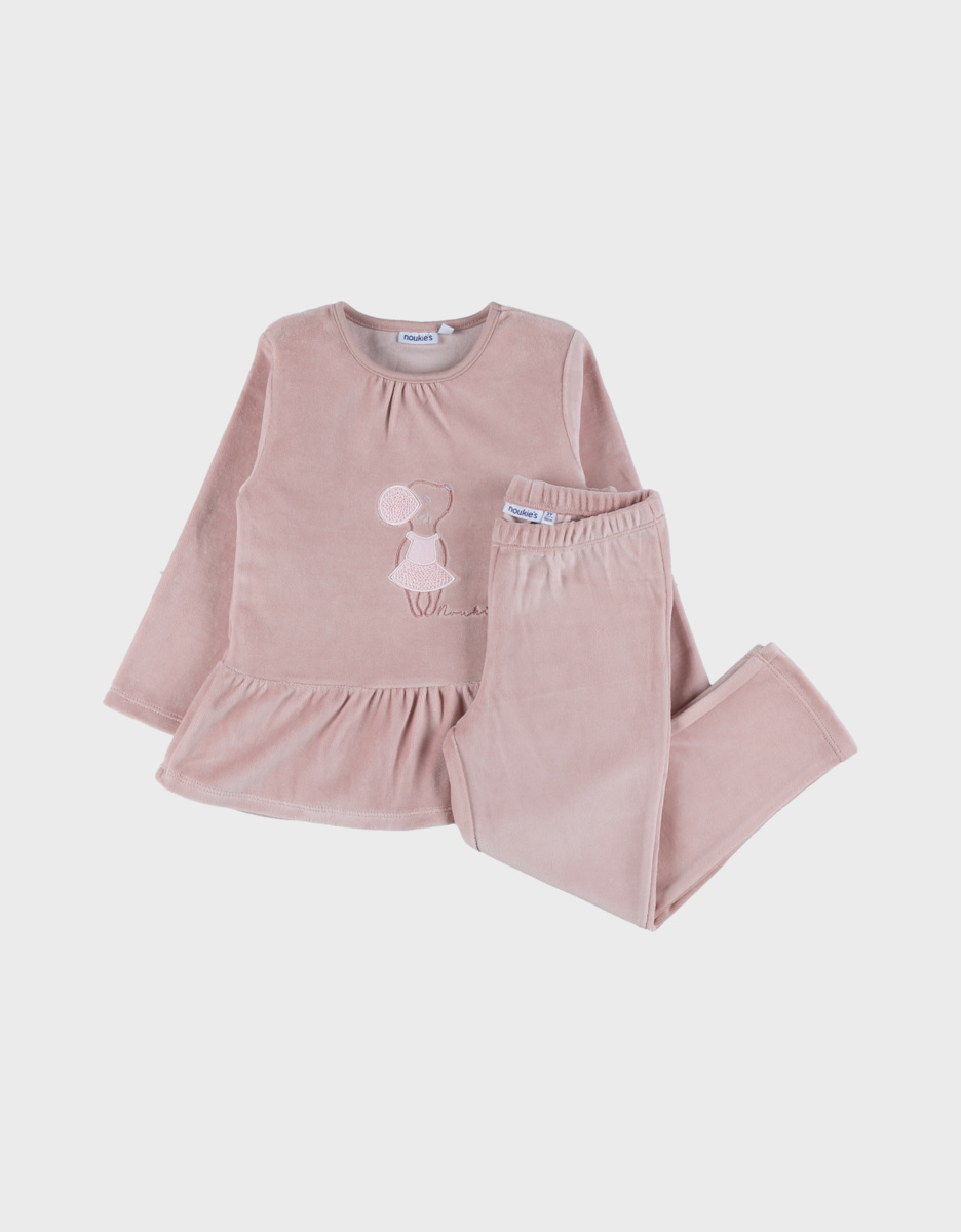 Baby pyjama, geborduurd velours