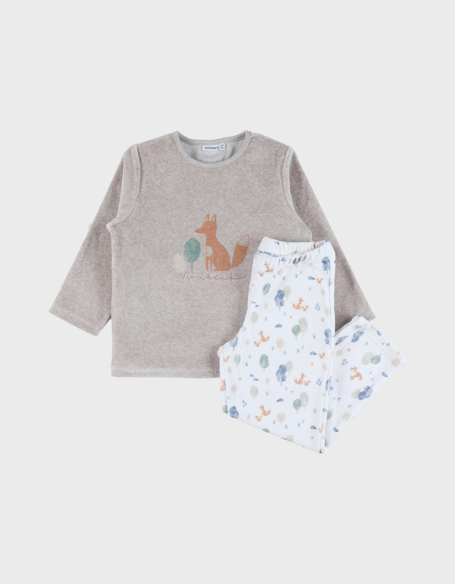 Baby pyjama, bedrukt velours