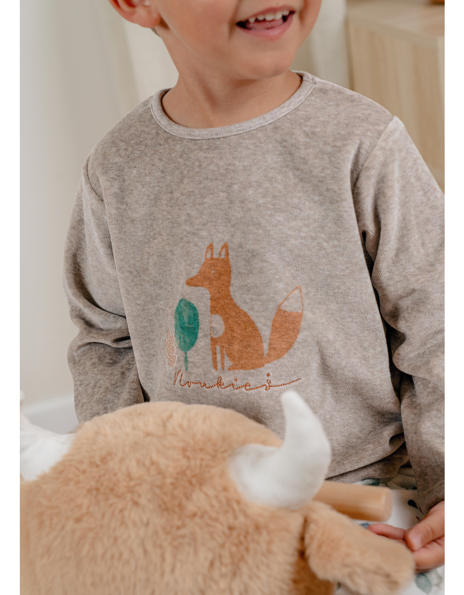 Baby pyjama, bedrukt velours