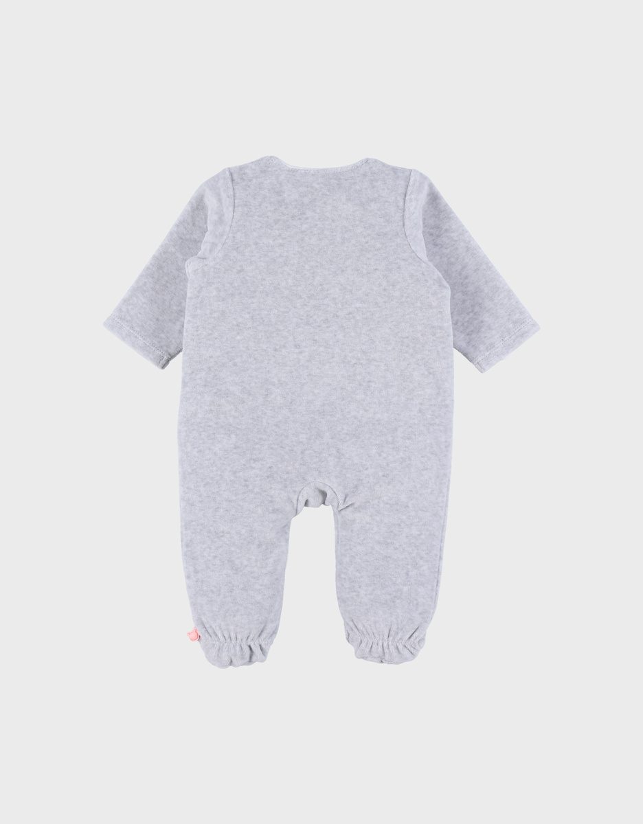 Pyjama dors-bien en velours gris chiné