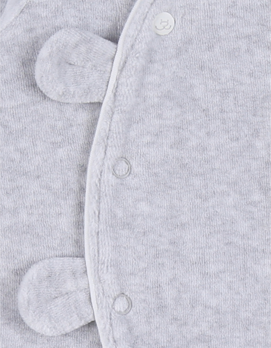 Pyjama dors-bien en velours gris chiné