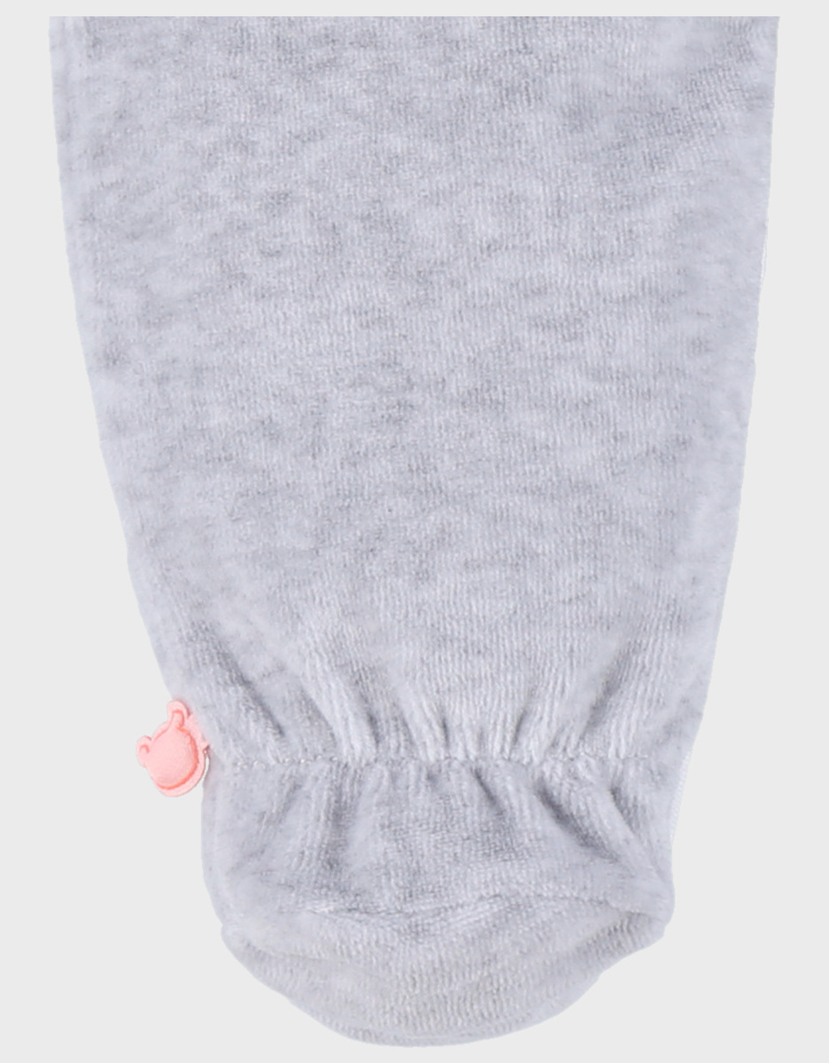 Pyjama dors-bien en velours gris chiné