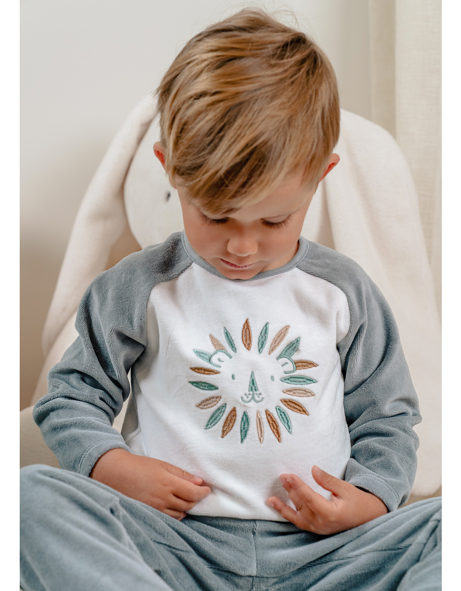 Baby pyjamas, printed velour