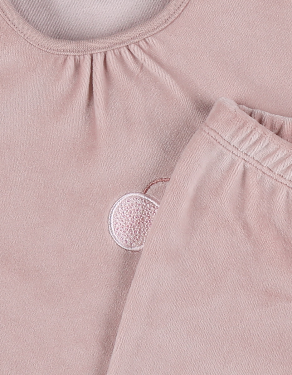 Baby pyjamas, embroidered velour