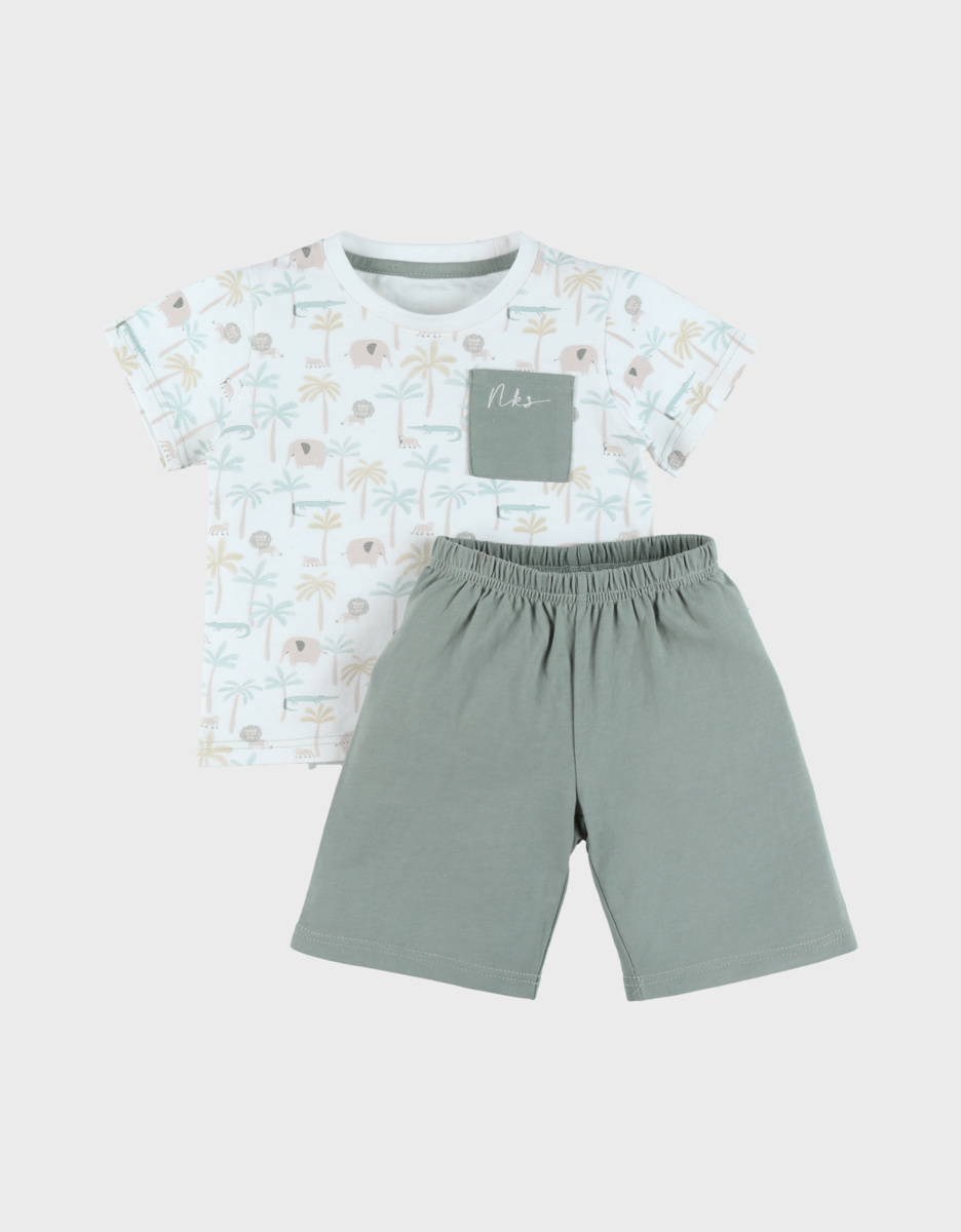 Baby pyjamas, printed cotton