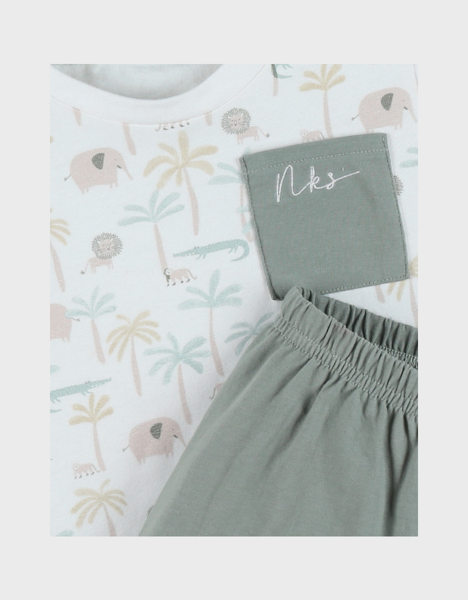 Baby pyjamas, printed cotton