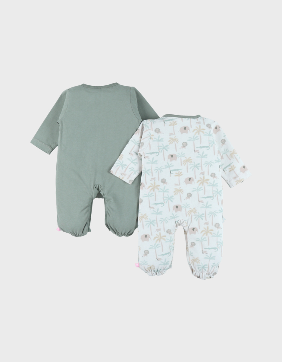 Set of 2 baby pyjamas, velour