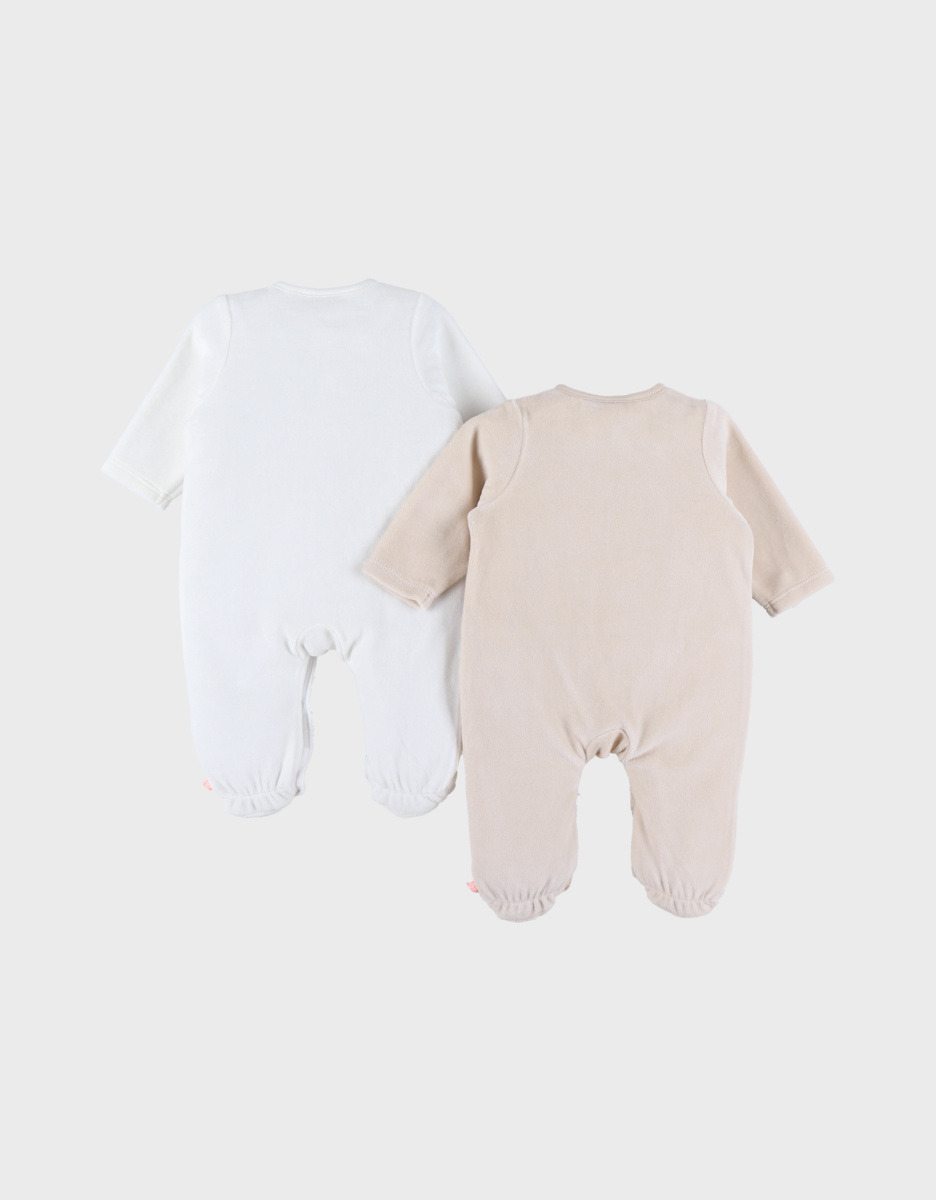 Set of 2 baby pyjamas, velour