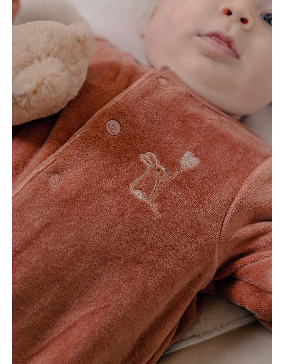 Set of 2 baby pyjamas, velour