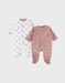 Set of 2 baby pyjamas, velour