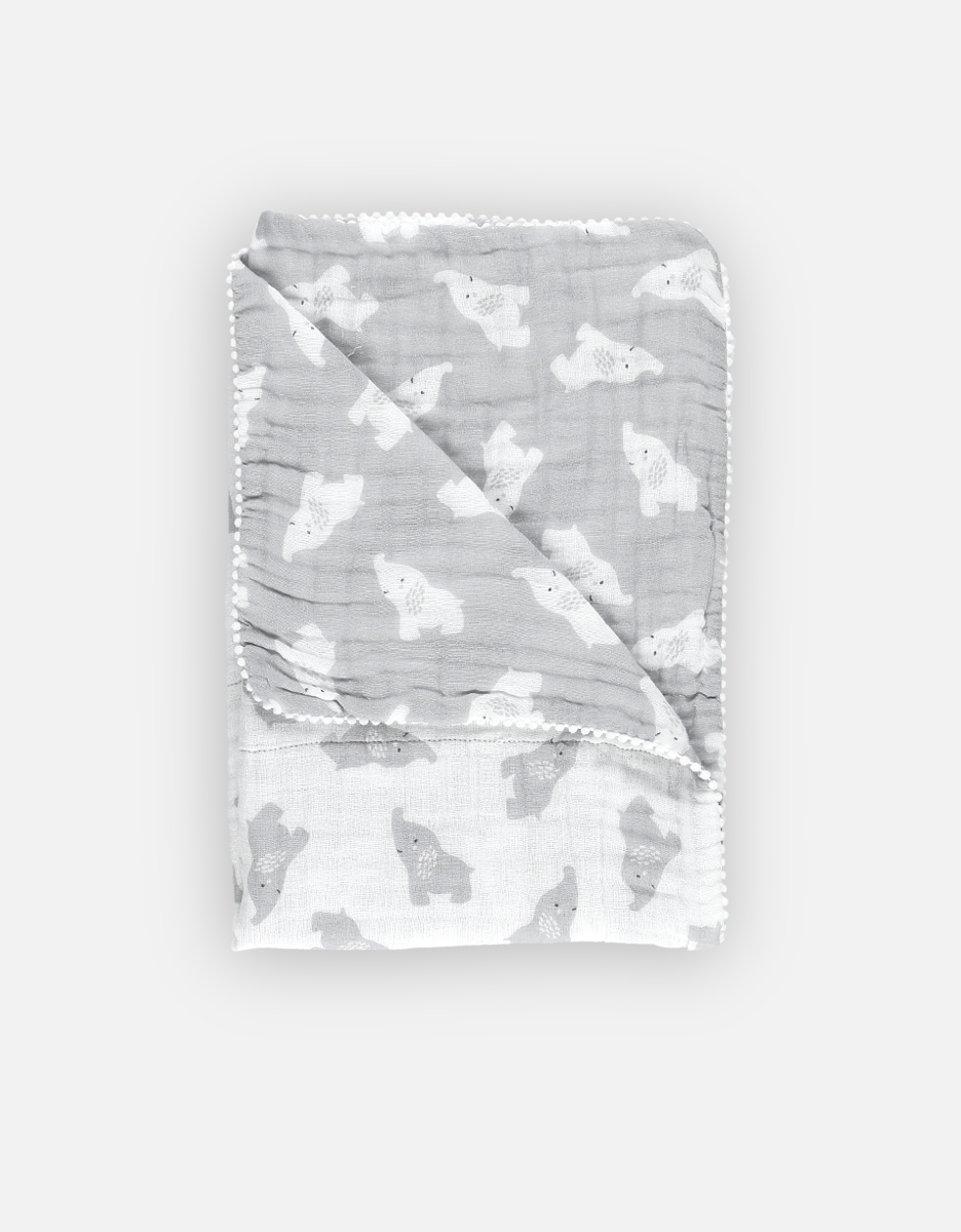 Blanket Organic Muslin Grey 75x100cm