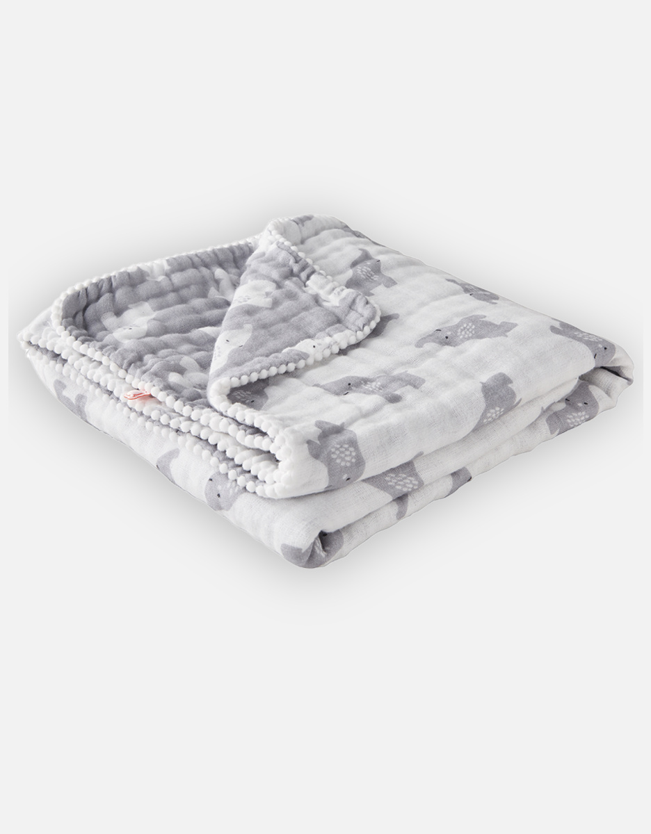 Blanket Organic Muslin Grey 75x100cm
