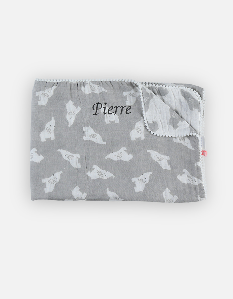 Blanket Organic Muslin Grey 75x100cm