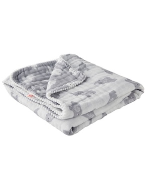 Blanket Organic Muslin Grey 75x100cm