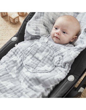 Travel Blanket Organic Muslin Grey