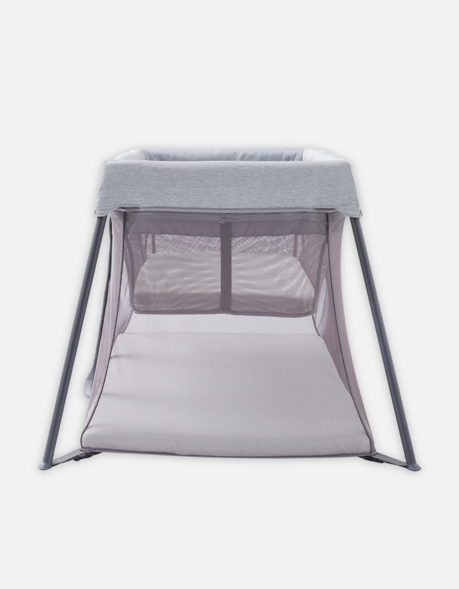 Travel cot with bassinet, grey
